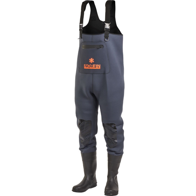 Полукомбинезон забродный NORFIN SHADOW NEOPRENE BOOTFOOT р.43-M с сапогами 83500-43-M